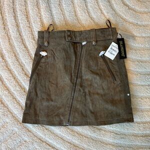 NEW Blank NYC Olive Green Leather Suede Mini Skirt size 26